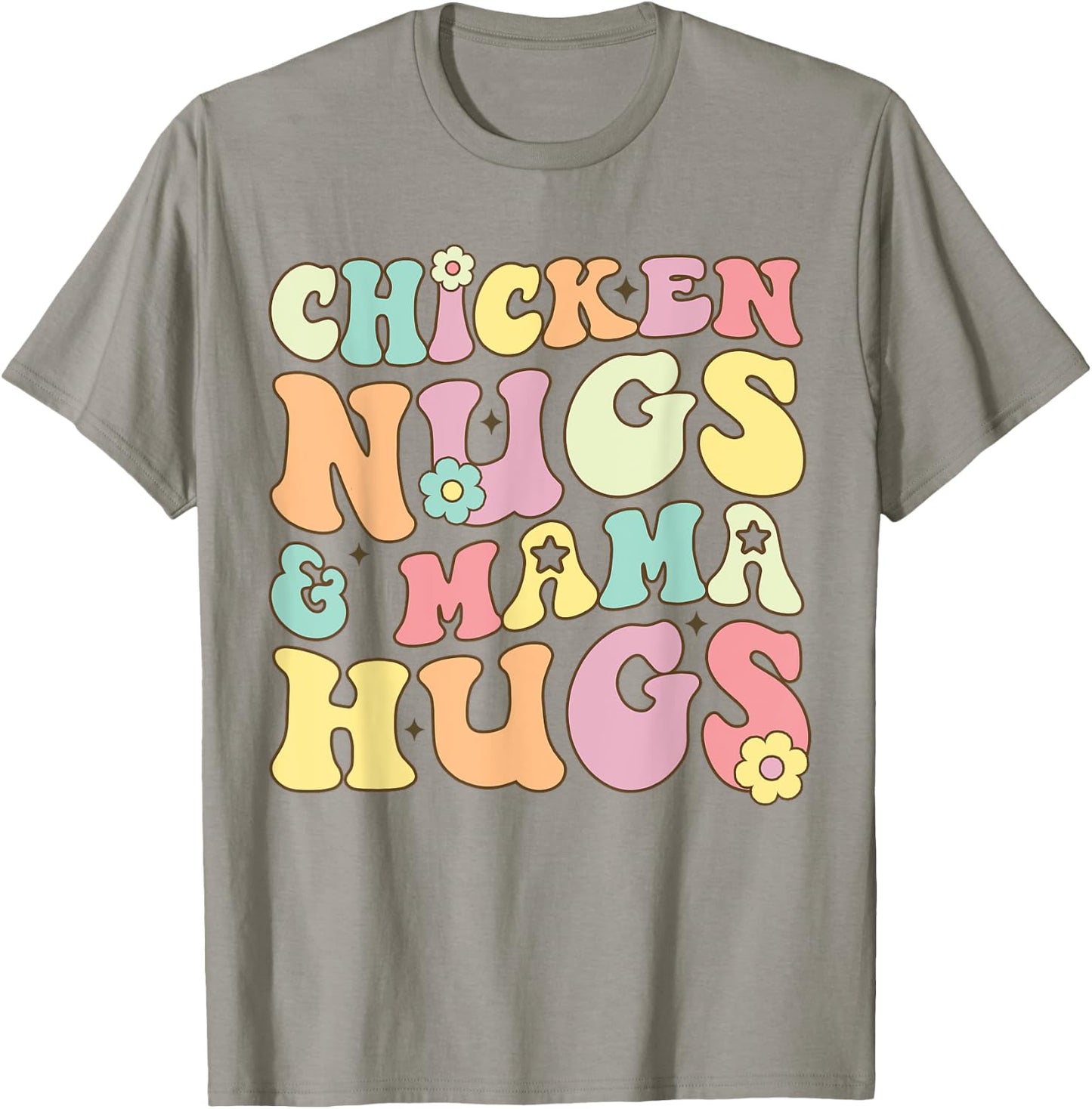 Retro Groovy Chicken Nugs and Mama Hugs Toddler Nuggets T-Shirt - T-Shirt | Sand
