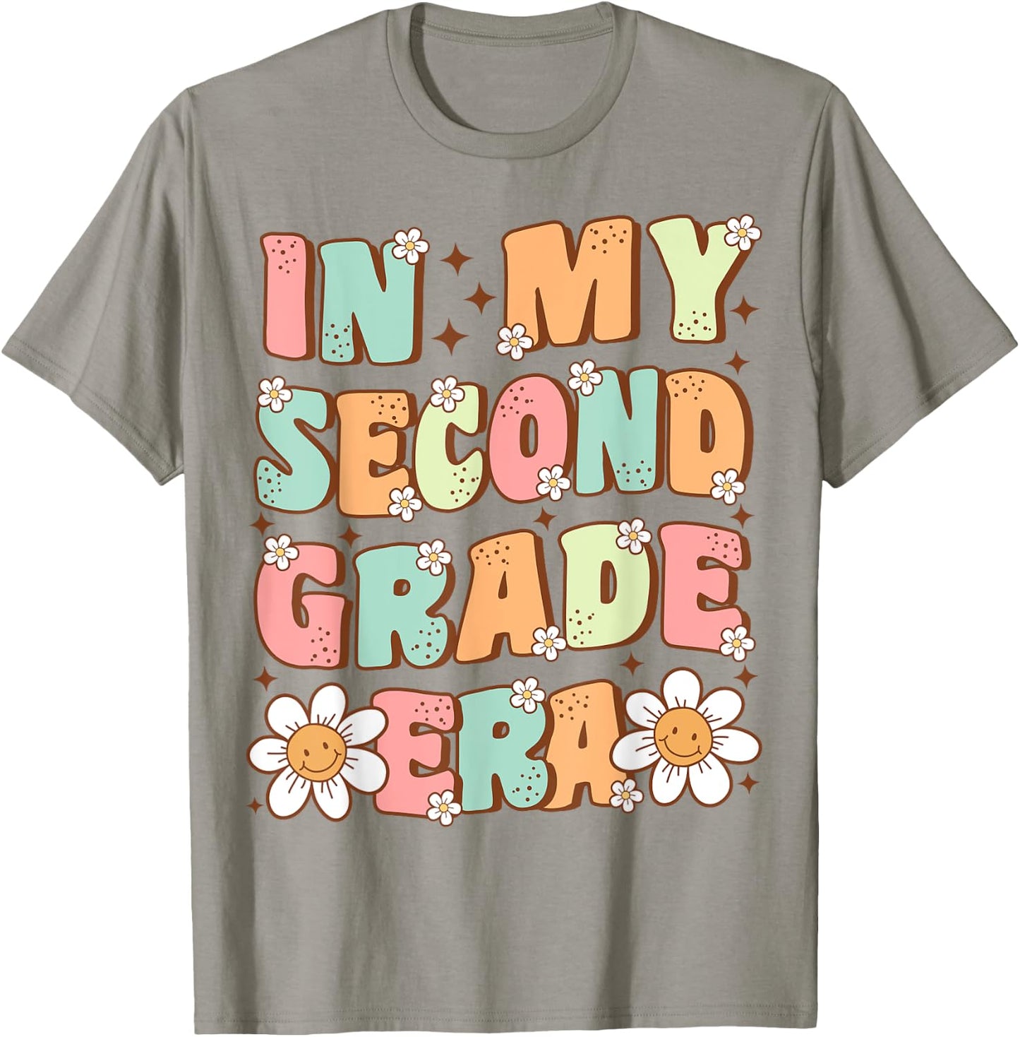 In My Second Grade Era Cute Groovy 2nd Grade Back to School T-Shirt - T-Shirt | Sand