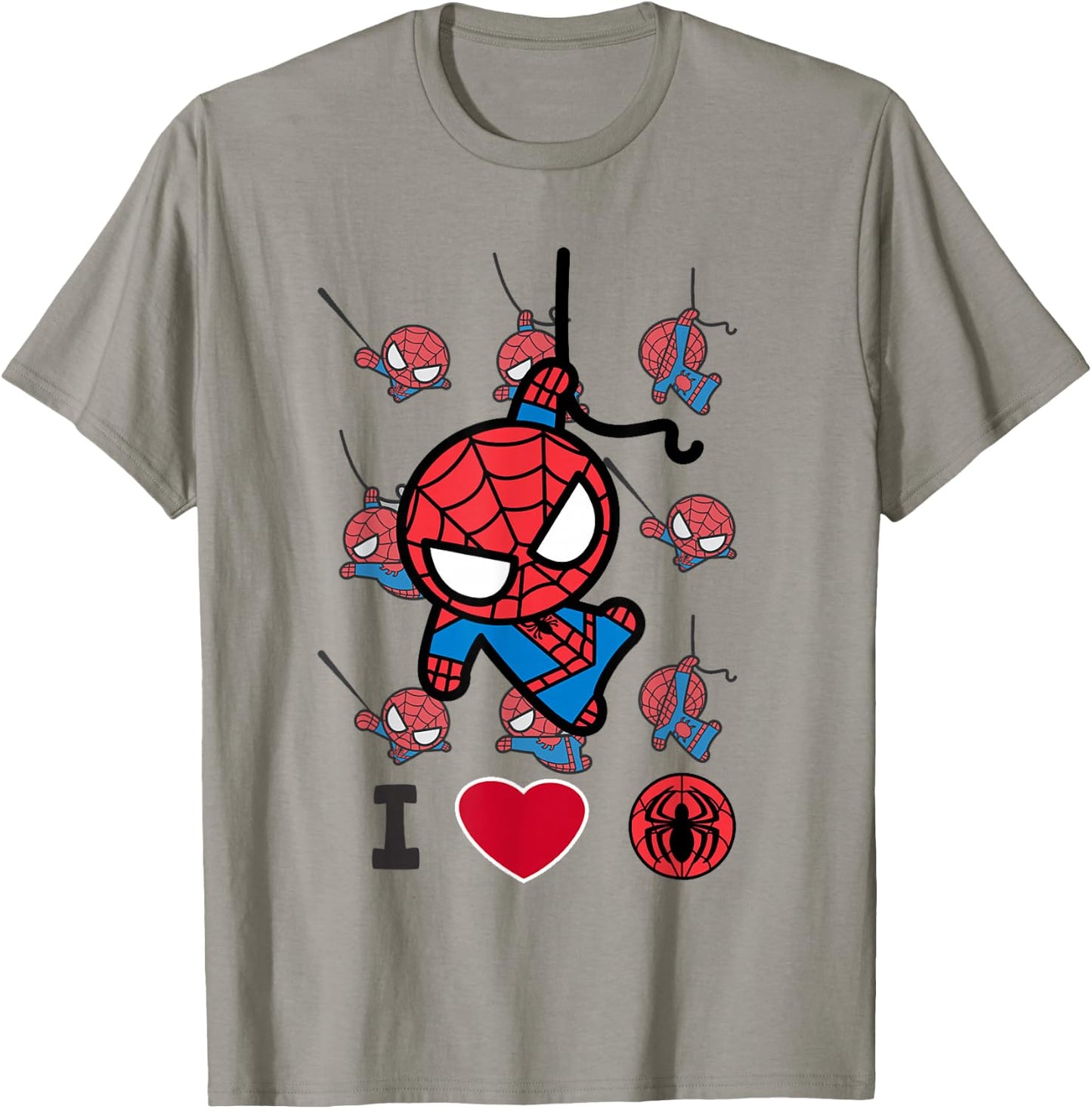 Marvel Kawaii Spider-Man I Heart Spidey Chibi Swinging T-Shirt - T-Shirt | Sand