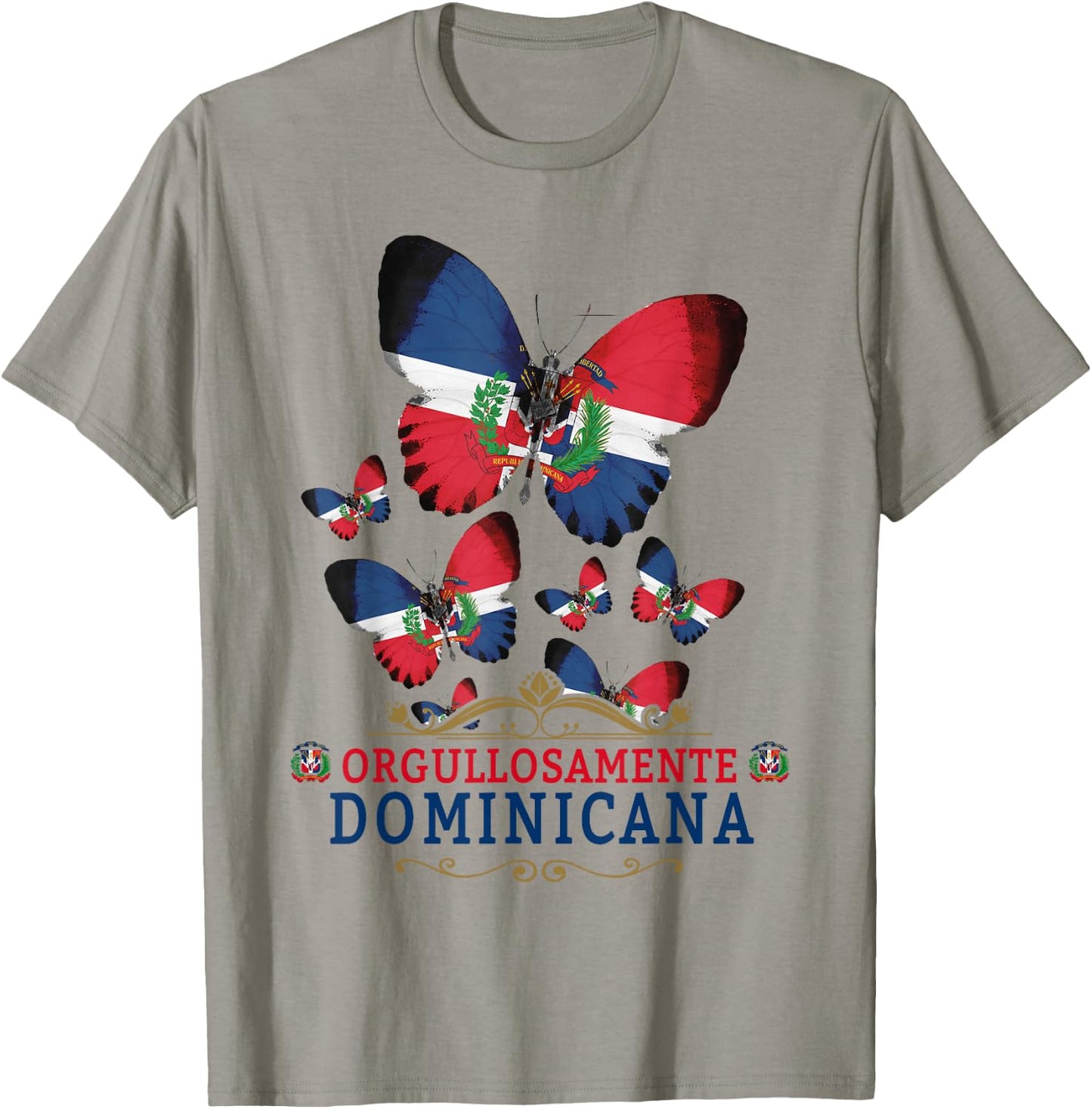 Republica Dominicana Butterfly & Dominican Flag T-Shirt - T-Shirt | Sand