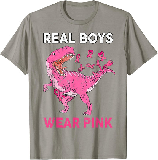 Breast Cancer Awareness Real Boy Wear Pink Kids Youth Childs T-Shirt - T-Shirt | Sand
