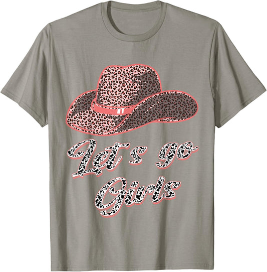 Let´s Go Girls - Country Southern Western Leopard Cow T-Shirt - T-Shirt | Sand