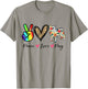 Peace, Love, and Pugs: Get the Hippie Pug T-Shirt - T-Shirt | Sand