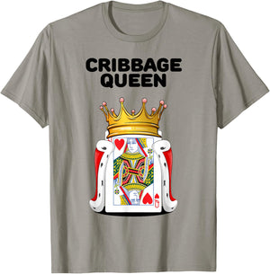Cribbage Shirts | Cribbage Queen | Women's Cribbage T-Shirt - T-Shirt | Sand