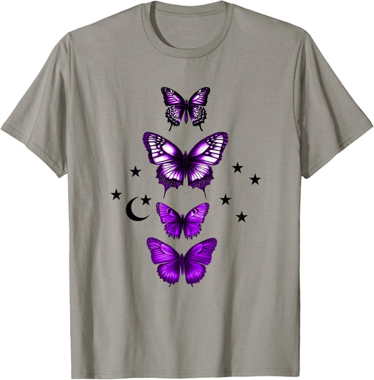 Purple Butterflies Cottagecore Aesthetic Butterfly Purple T-Shirt - T-Shirt | Sand