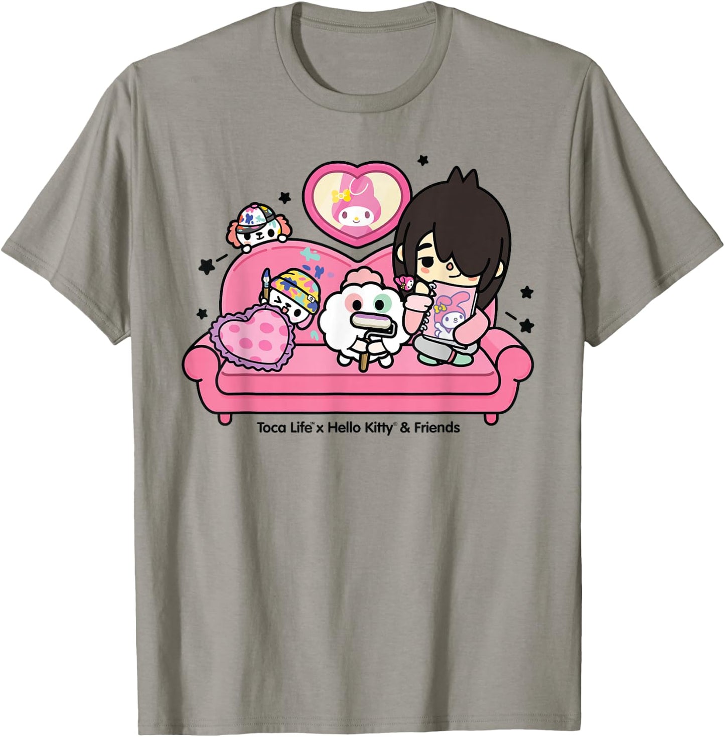 Toca Life x Hello Kitty & Friends My Melody Couch T-Shirt - T-Shirt | Sand