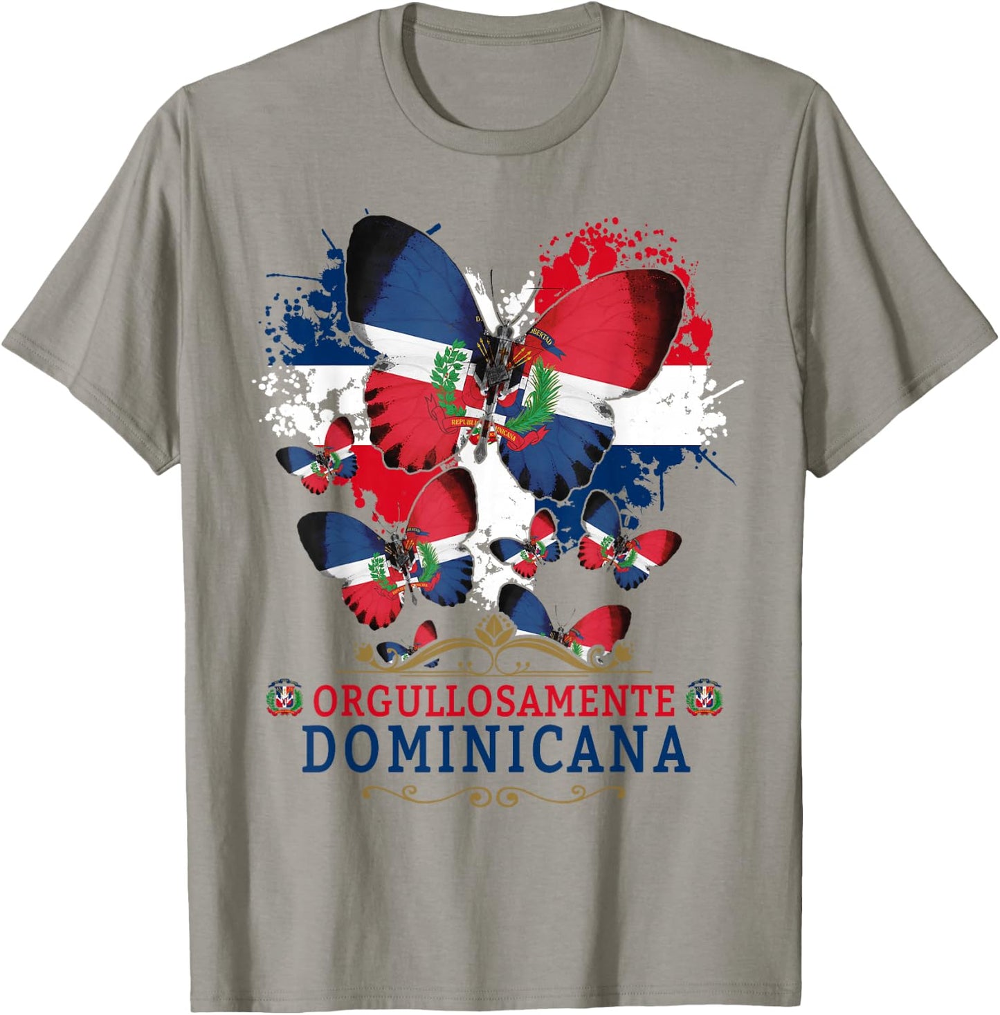 Republica Dominicana Butterfly & Dominican Flag T-Shirt - T-Shirt | Sand