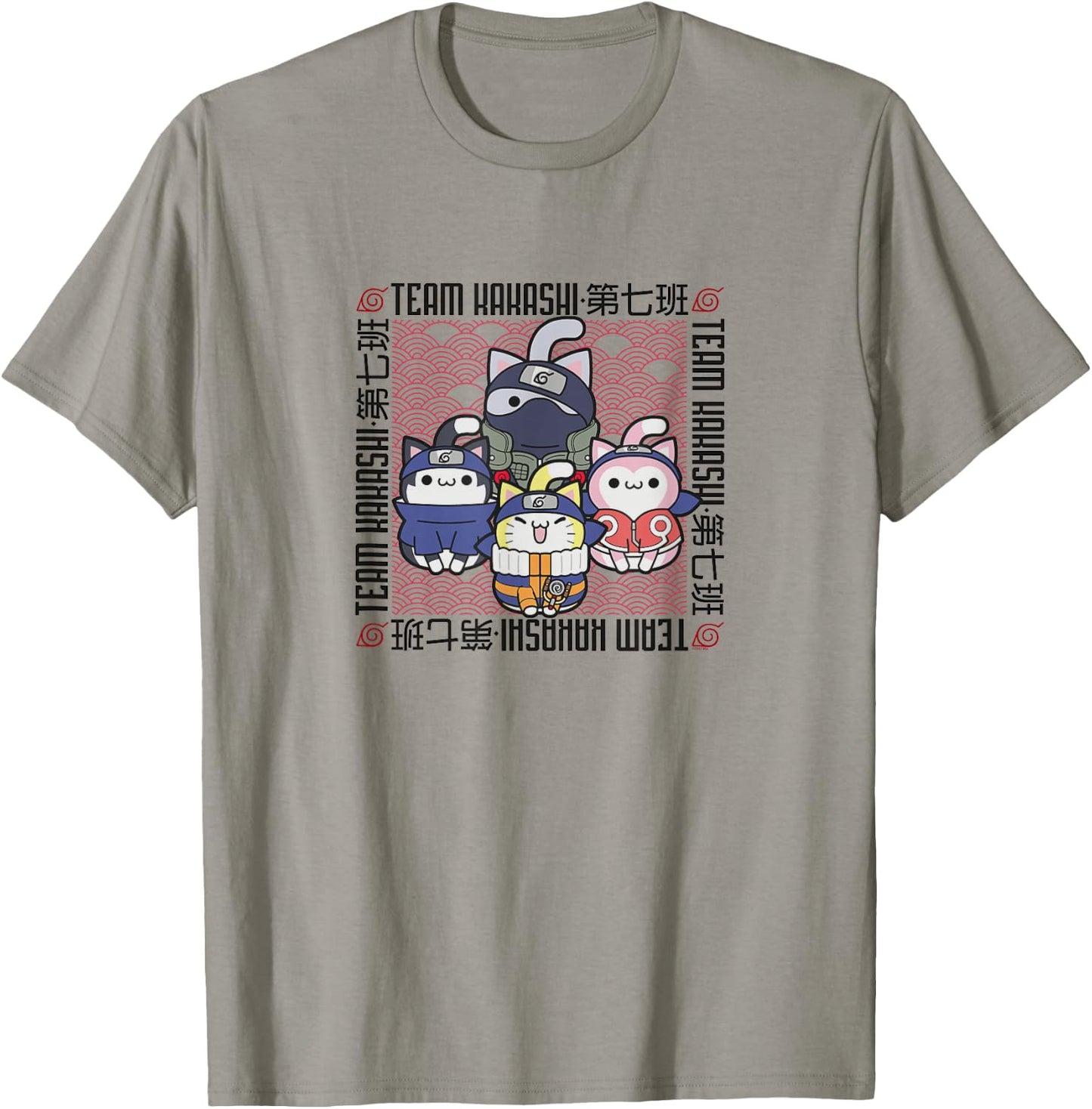 Nyaruto Team Kakashi Naruto Sasuke Sakura Group Shot T-Shirt - T-Shirt | Sand
