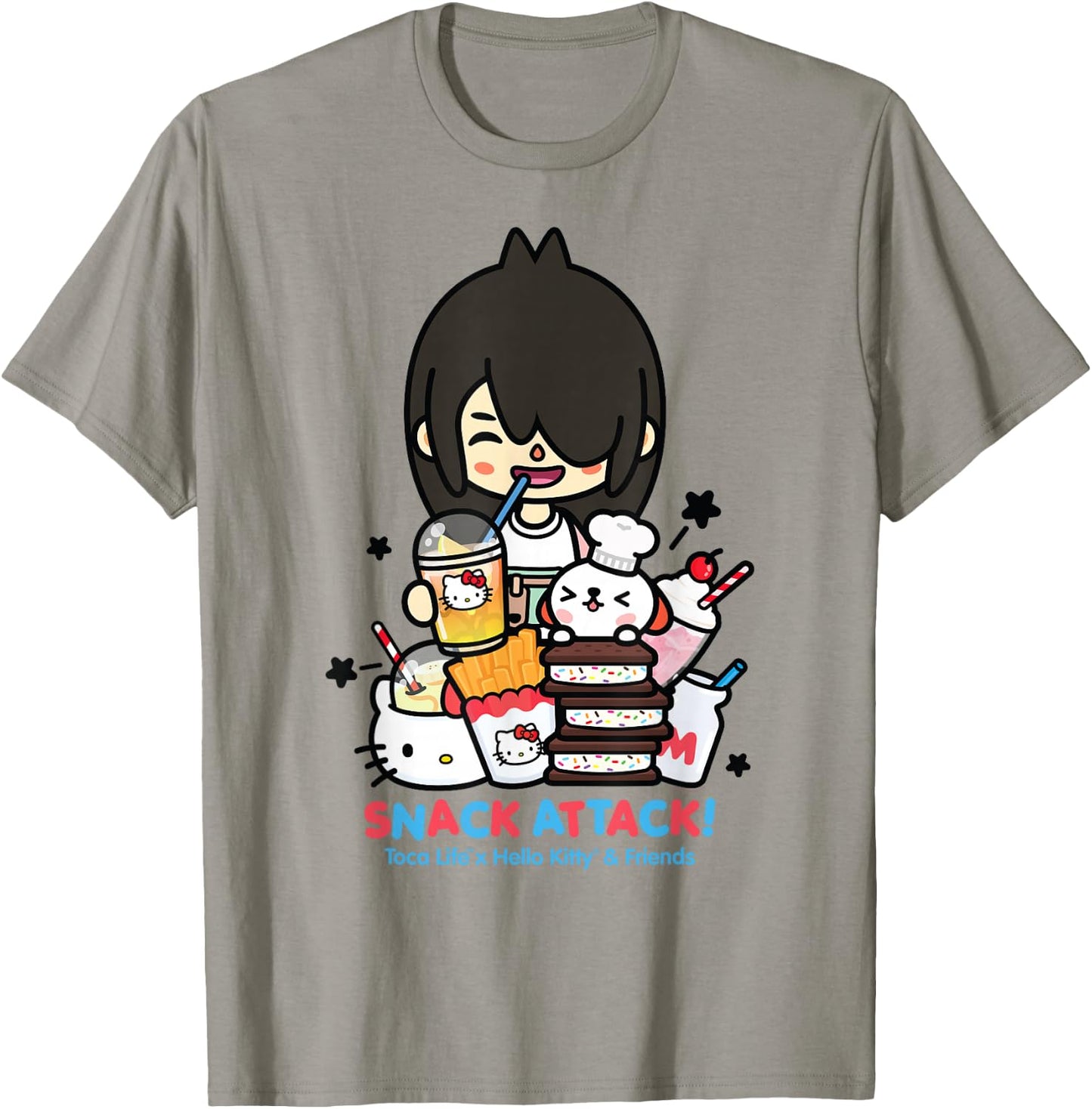 Toca Life x Hello Kitty & Friends Snack Attack! T-Shirt - T-Shirt | Sand