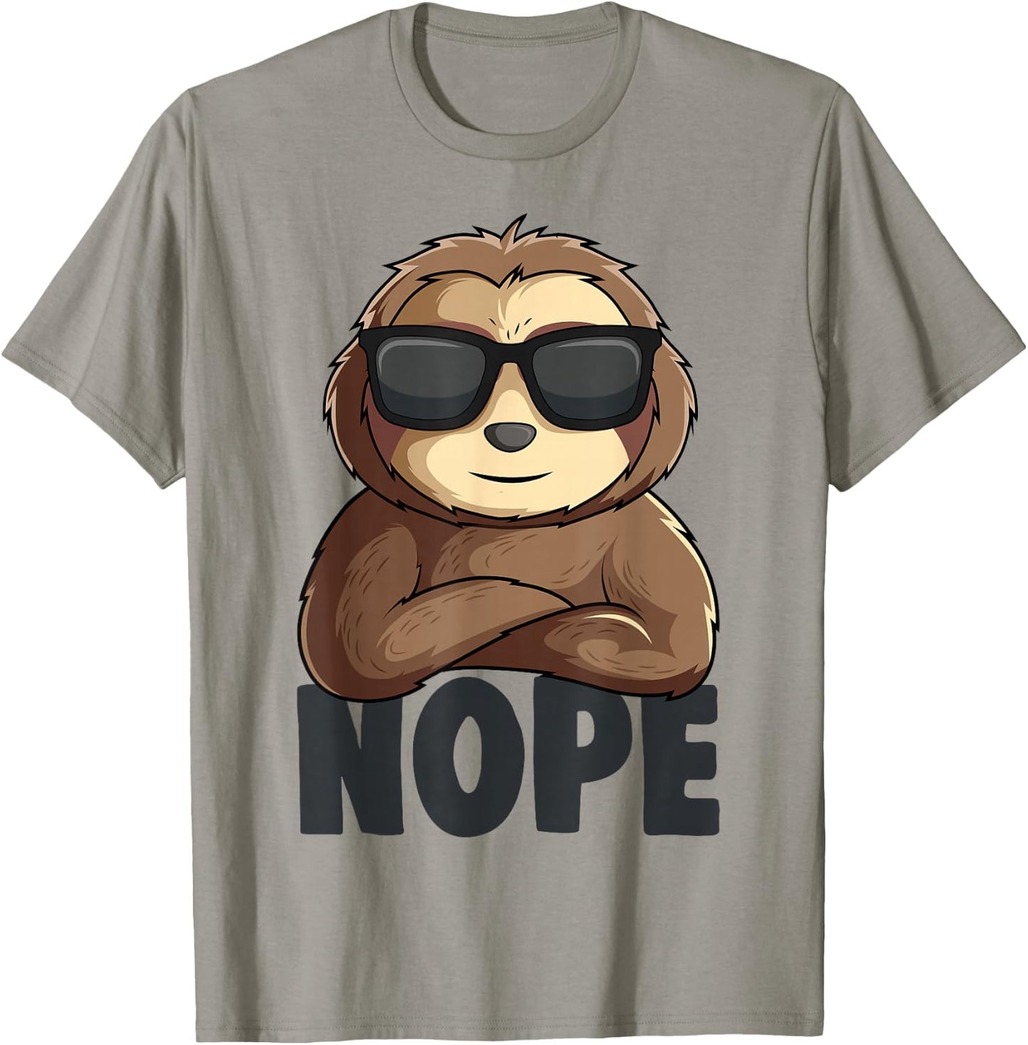 Nope Sloth Women Kids Girls Boys Youth T-Shirt - T-Shirt | Sand