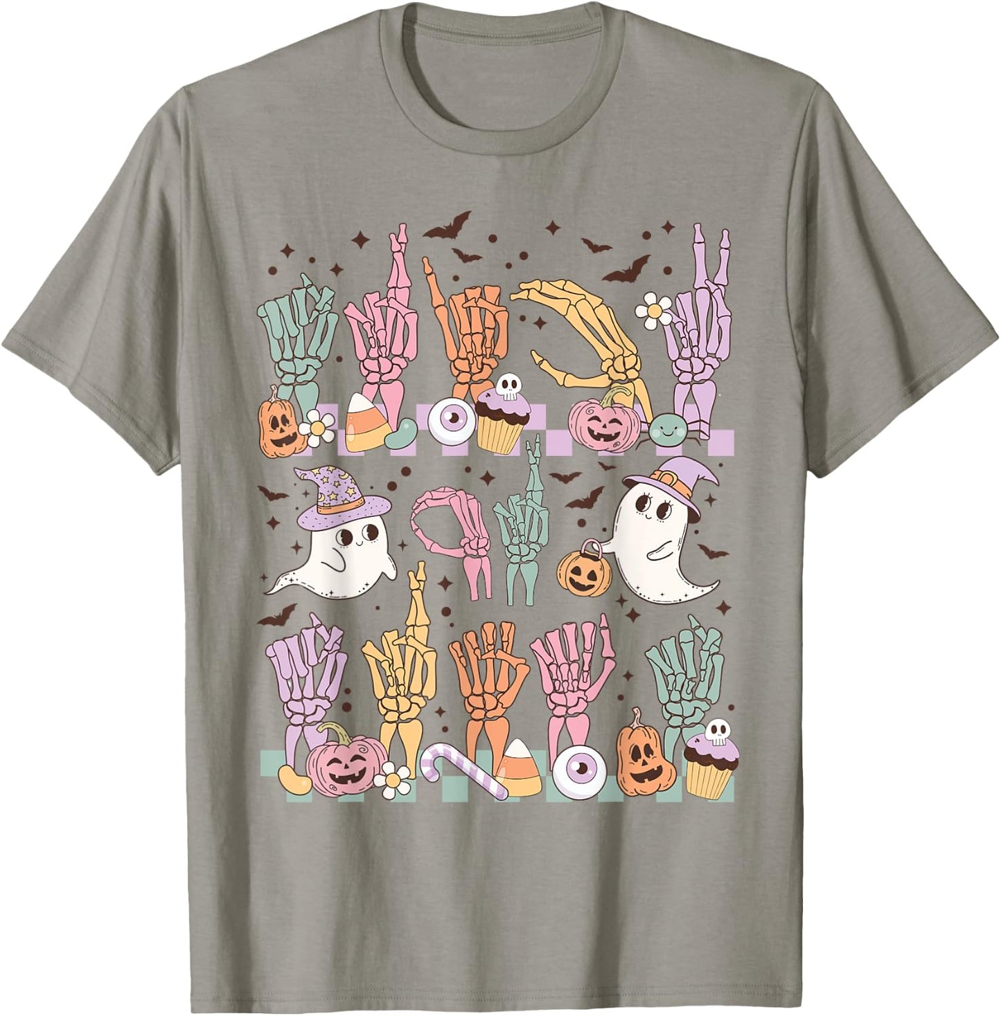 Trick or Treat ASL Hands American Sign Language Halloween T-Shirt - T-Shirt | Sand
