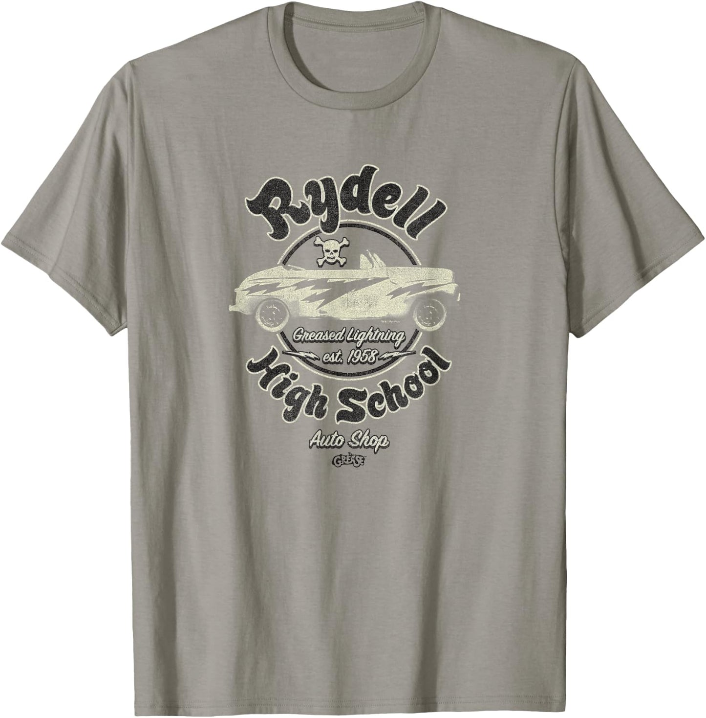 Grease - Rydell High School Auto Shop Greased Lightning T-Shirt - T-Shirt | Sand