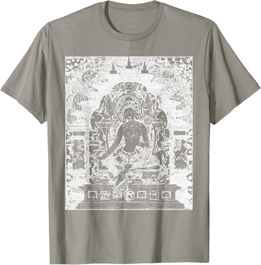 Green Tara Mantra Buddha Tibetan Vajrayana Buddhism T-Shirt - T-Shirt | Sand