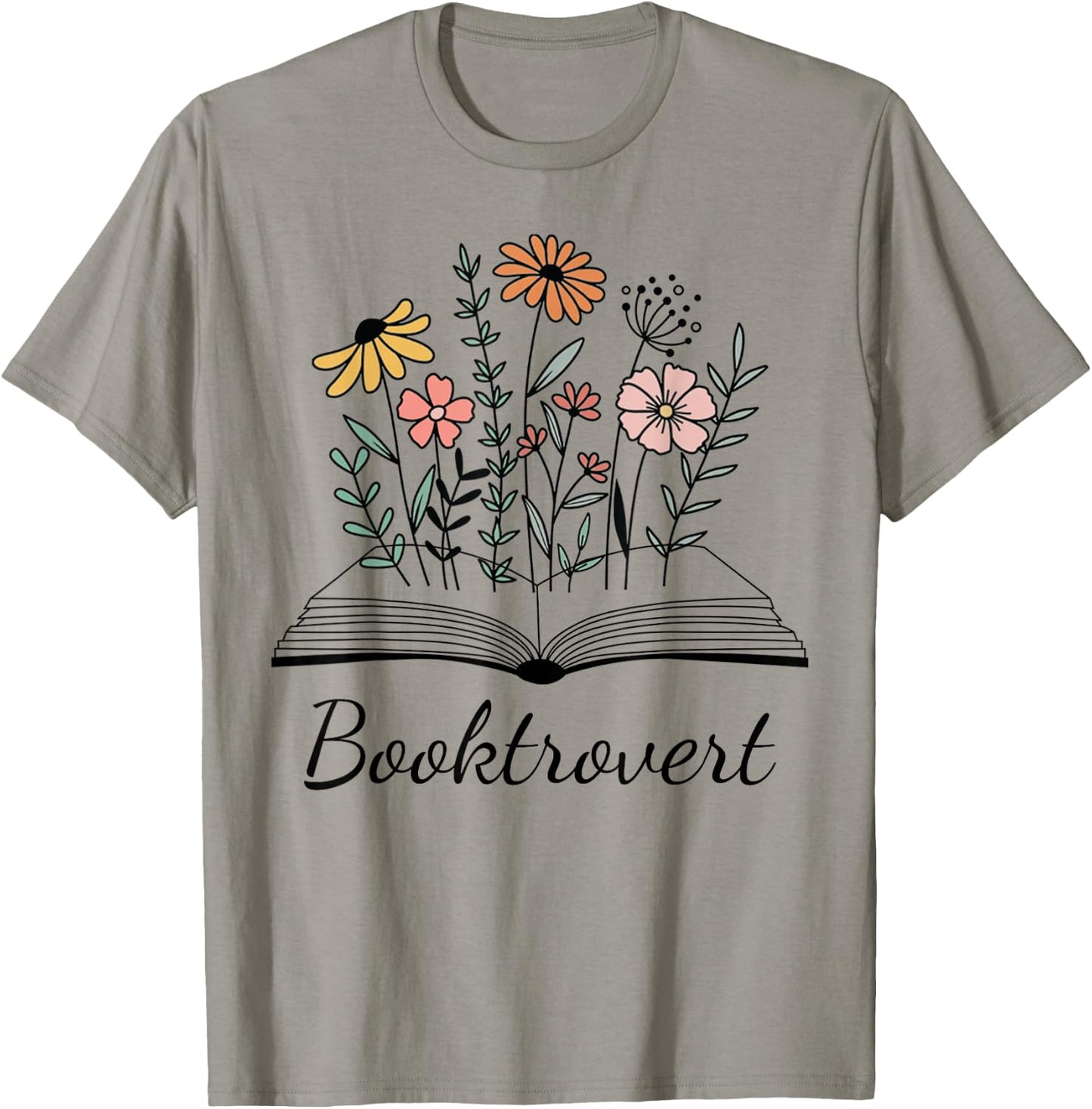 Booktrovert Gift Book Lovers Readers Librarians Bookworm T-Shirt - T-Shirt | Sand