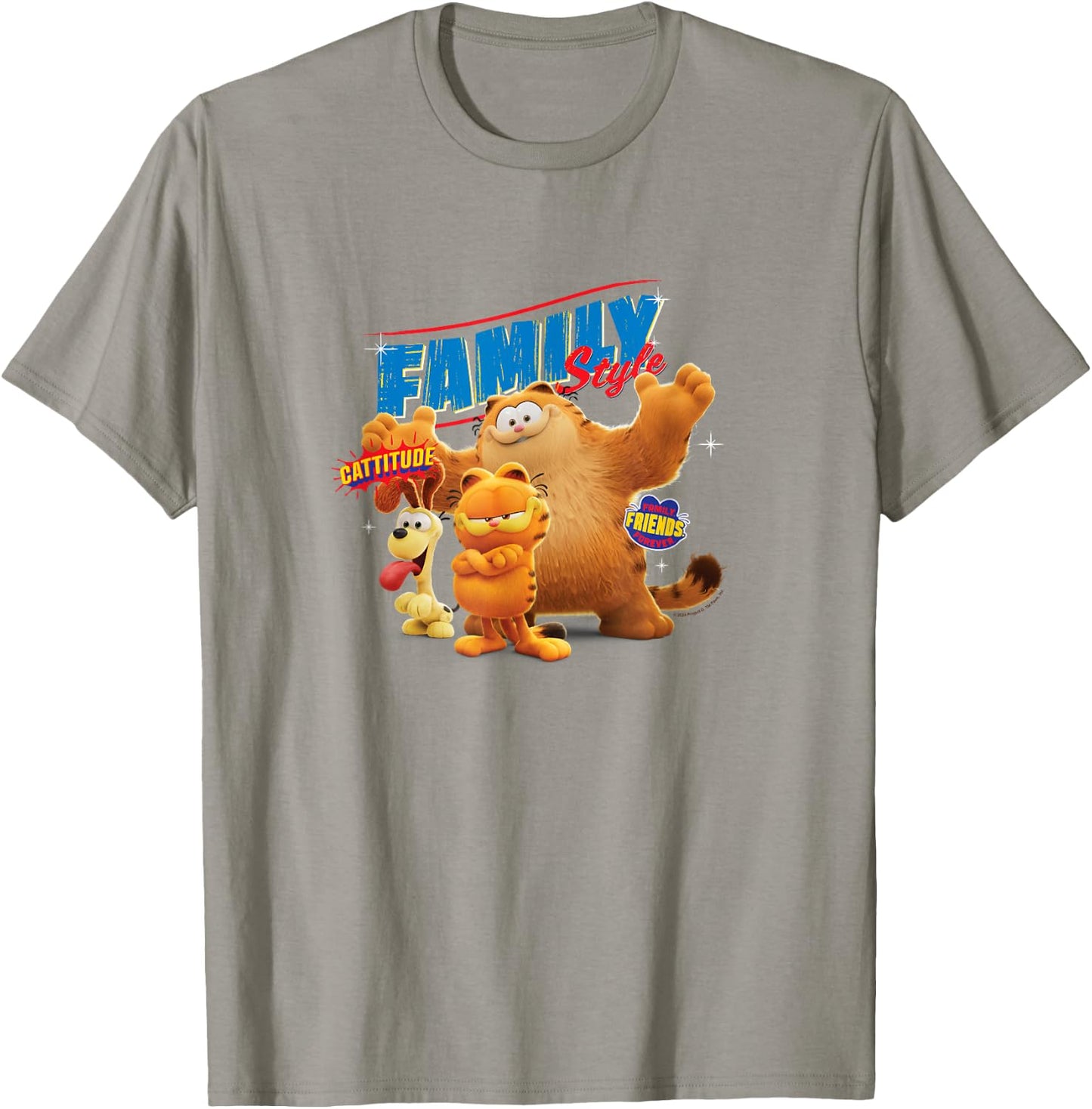The Garfield Movie Family Style Cattitude Group Shot T-Shirt - T-Shirt | Sand