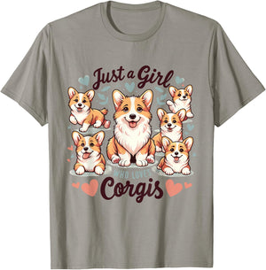 Just a Girl who Loves Corgis T-Shirt - T-Shirt | Sand
