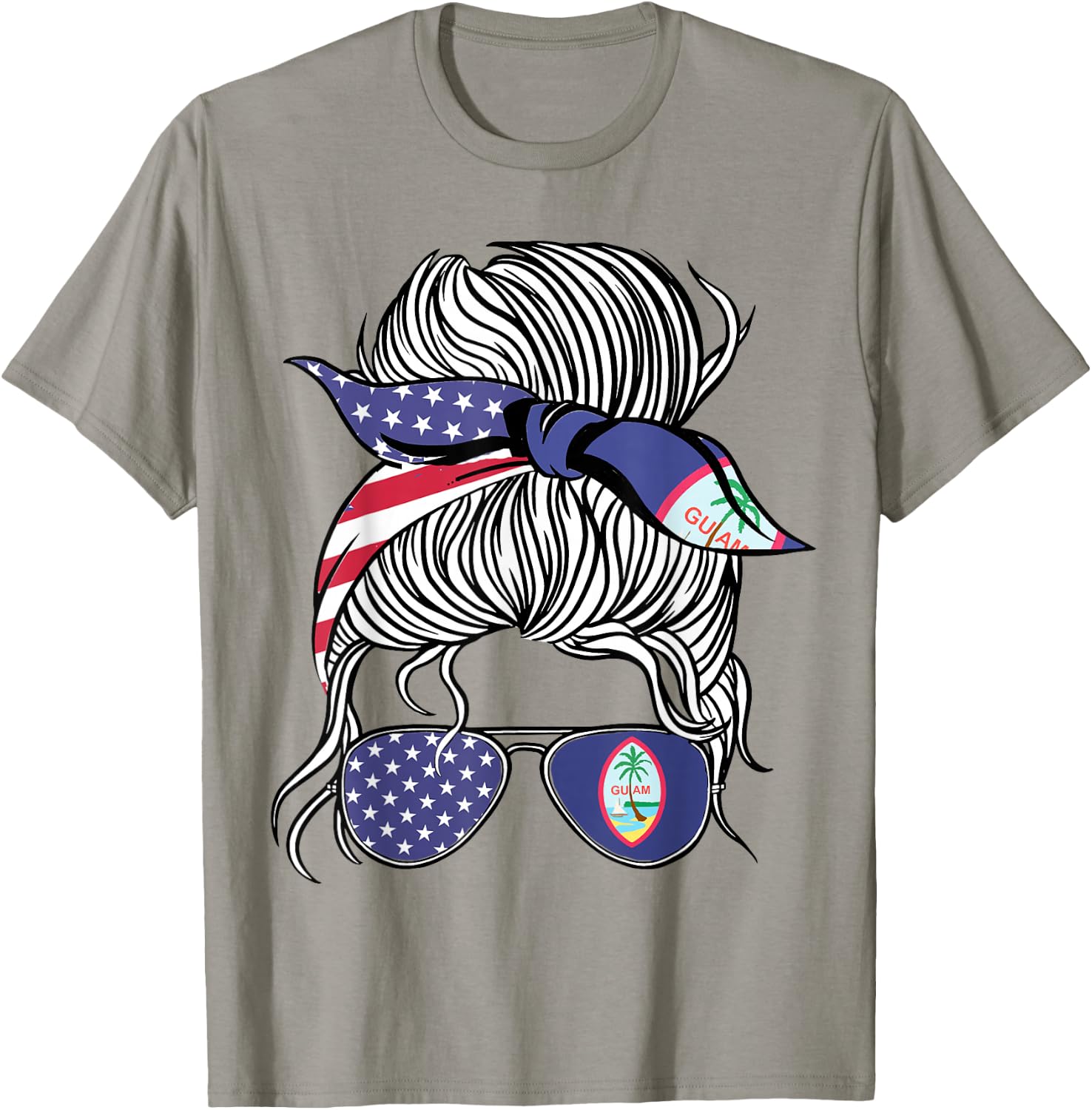 Guamanian American Patriot Grown Proud Women Girl Flag T-Shirt - T-Shirt | Sand