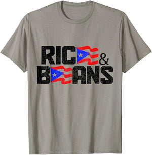 Rice and Beans of Puerto Rico Boricua Flag T-Shirt - T-Shirt | Sand
