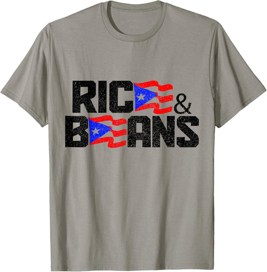 Rice and Beans of Puerto Rico Boricua Flag T-Shirt - T-Shirt | Sand