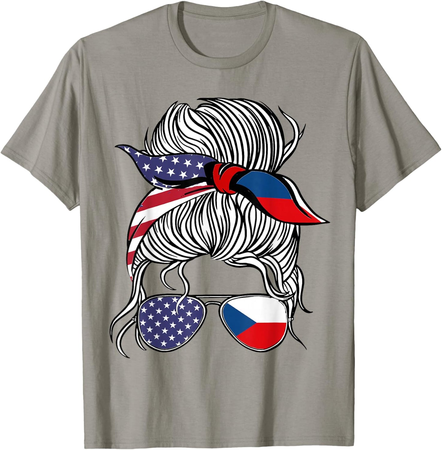 American Czech Patriot Flag Women Girl Czechia Grown T-Shirt - T-Shirt | Sand