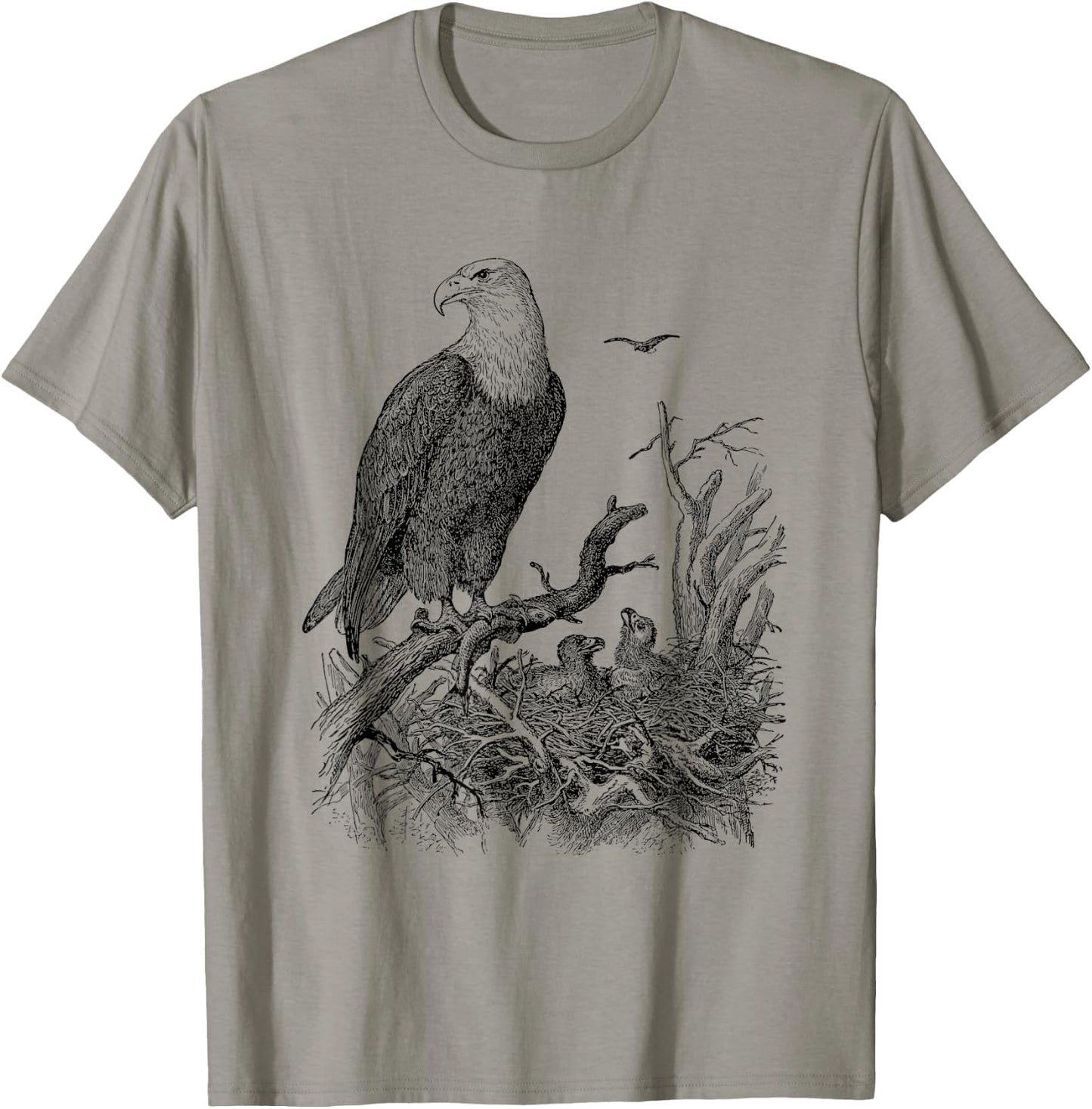 Bald Eagle Shirt Mother Eagle with Her Eaglets T-Shirt - T-Shirt | Sand