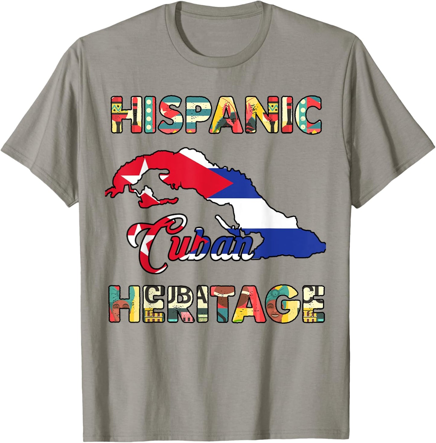 Cuba Flag Men Women Kids Cuban Hispanic Heritage Month Proud T-Shirt - T-Shirt | Sand