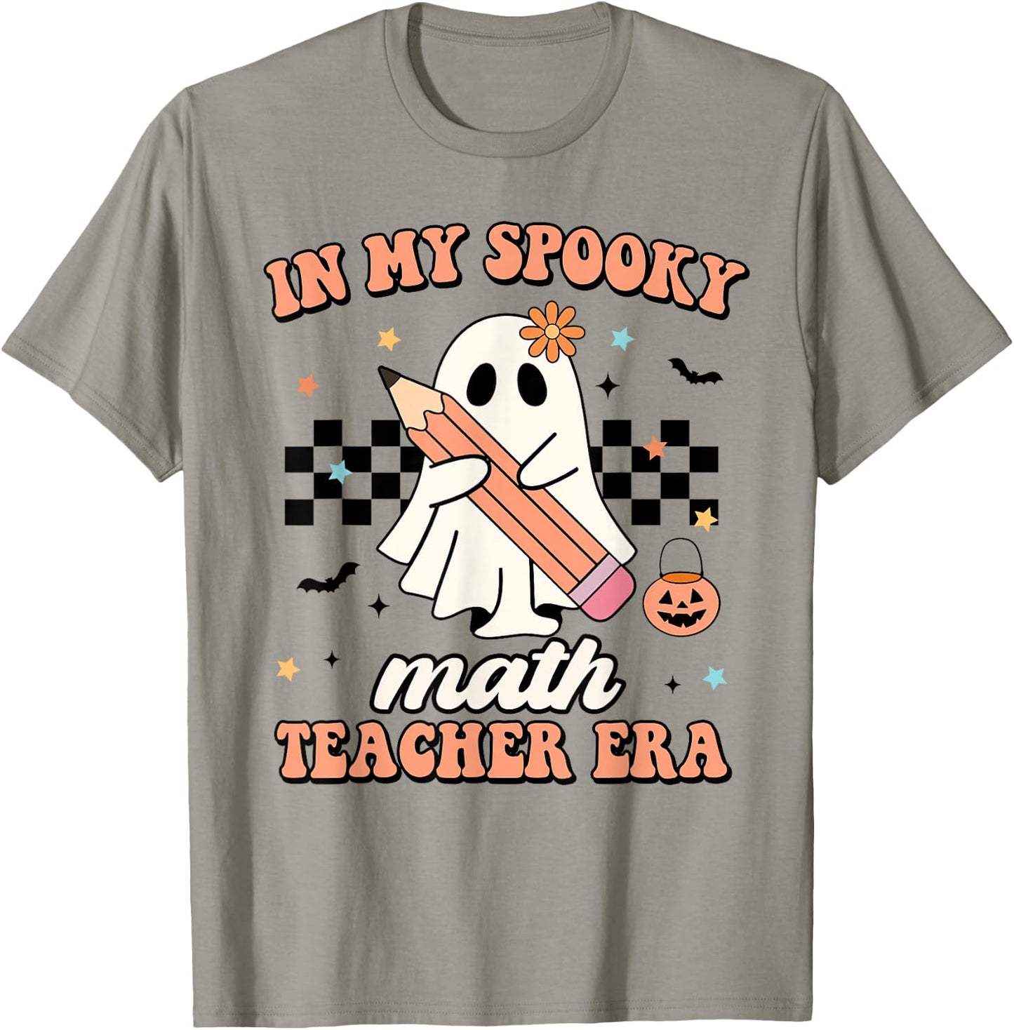 in My Spooky Math Teacher Era Groovy Retro Halloween Costume Women T-Shirt - T-Shirt | Sand
