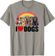 I Love Dogs Shirt, Cute Rainbow Shirt, Funny I Heart Dogs T-Shirt - T-Shirt | Sand