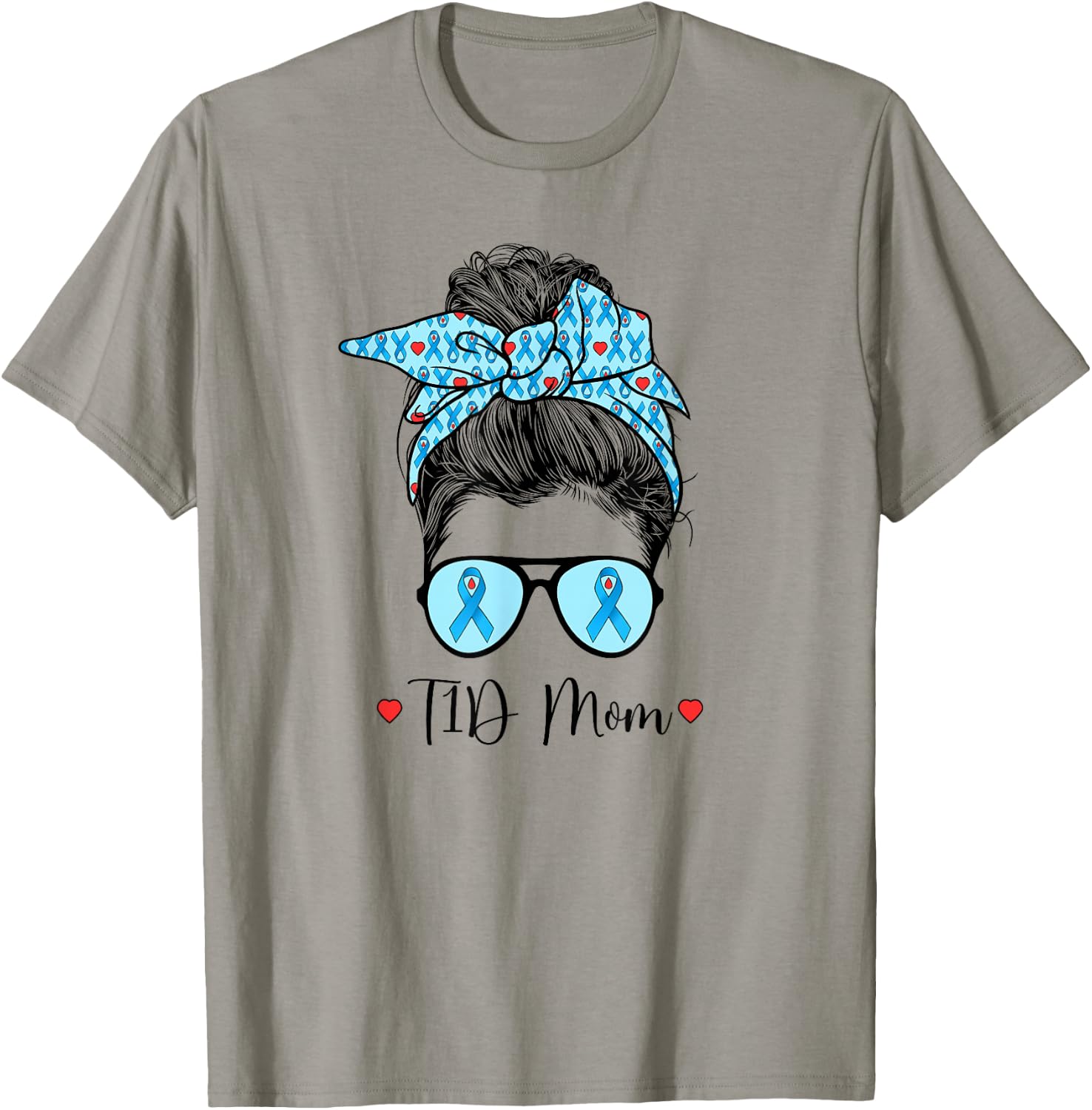 T1D Mom Diabetes Warrior Mother Type 1 Diabetic Warrior T-Shirt - T-Shirt | Sand