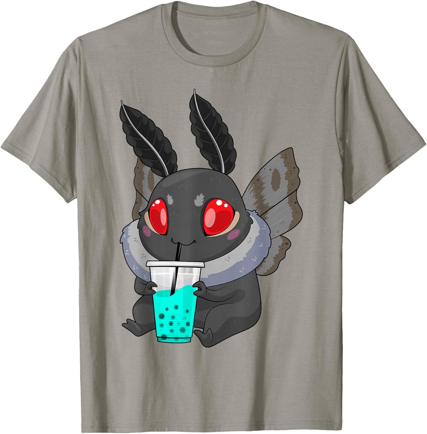 Mothman Bubble Tea Cryptid Kawaii Boba Creature Folklore T-Shirt - T-Shirt | Sand