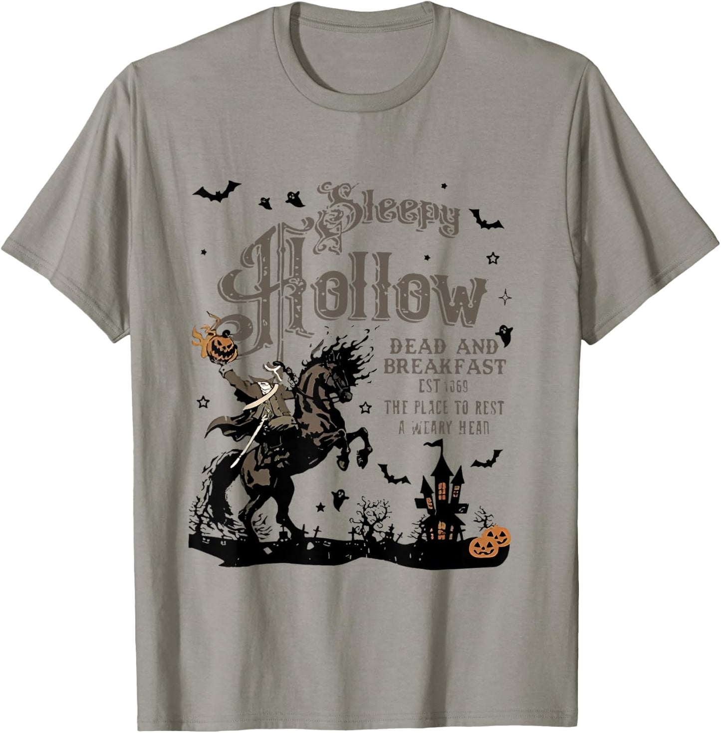 Sleepy Hollow Skeleton Riders, Headless Horseman Halloween T-Shirt - T-Shirt | Sand