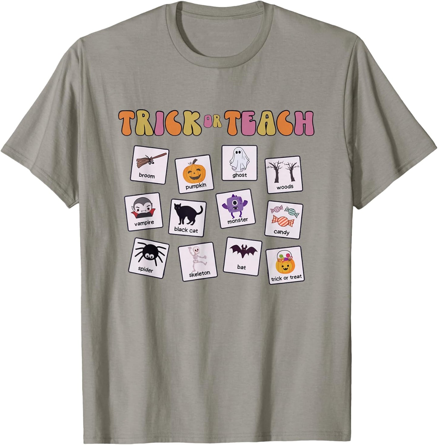Retro Trick Or Treat Halloween Special Education Teacher T-Shirt - T-Shirt | Sand