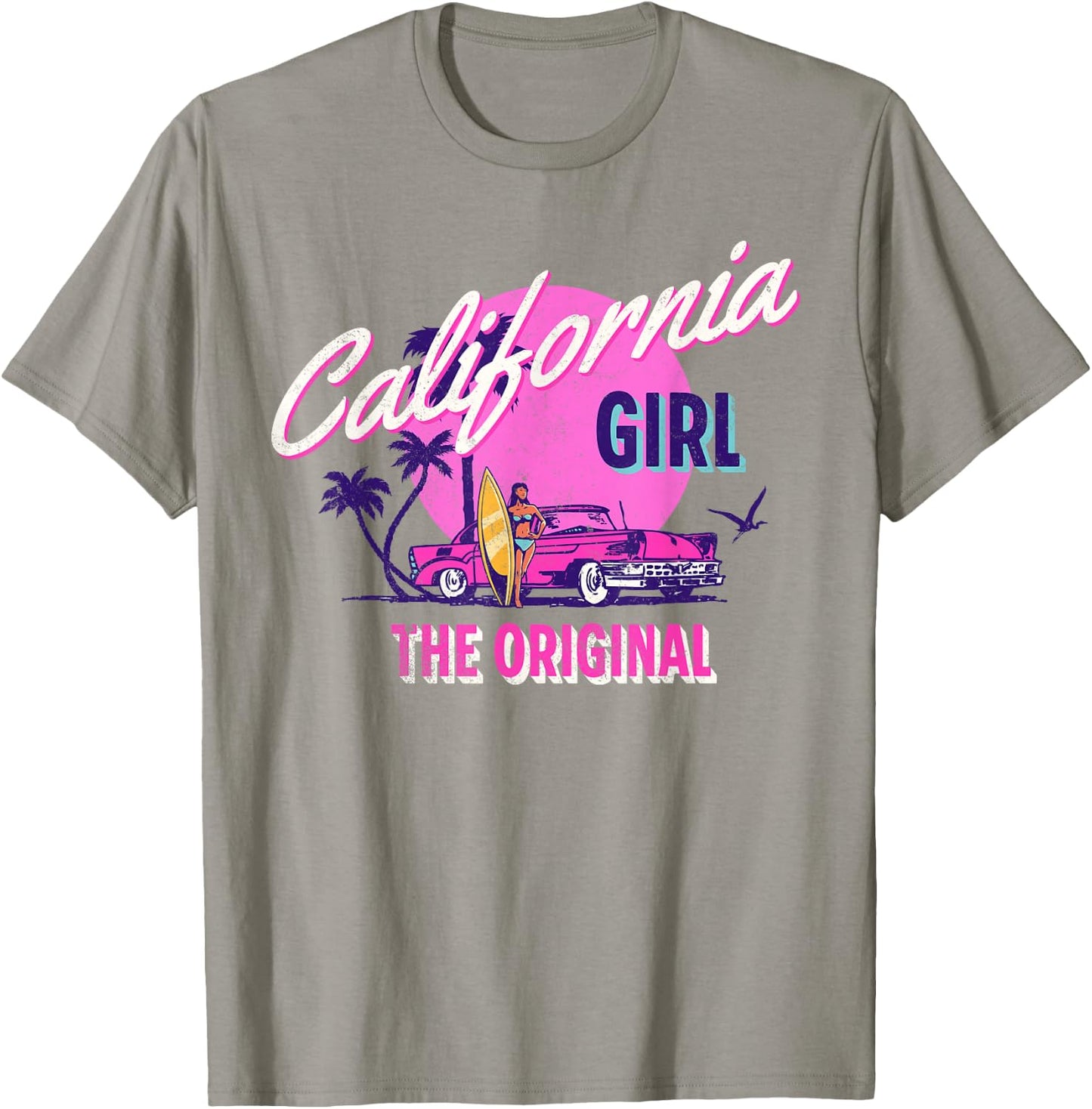 The Original California Girl | Cute Pink Girly California T-Shirt - T-Shirt | Sand