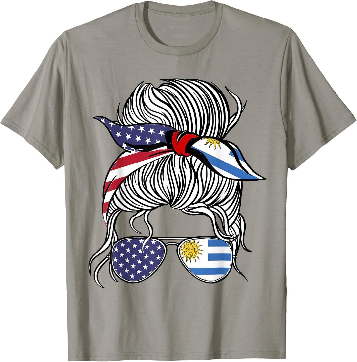 American Uruguayan Patriot Flag Women Girl Uruguay Grown T-Shirt - T-Shirt | Sand