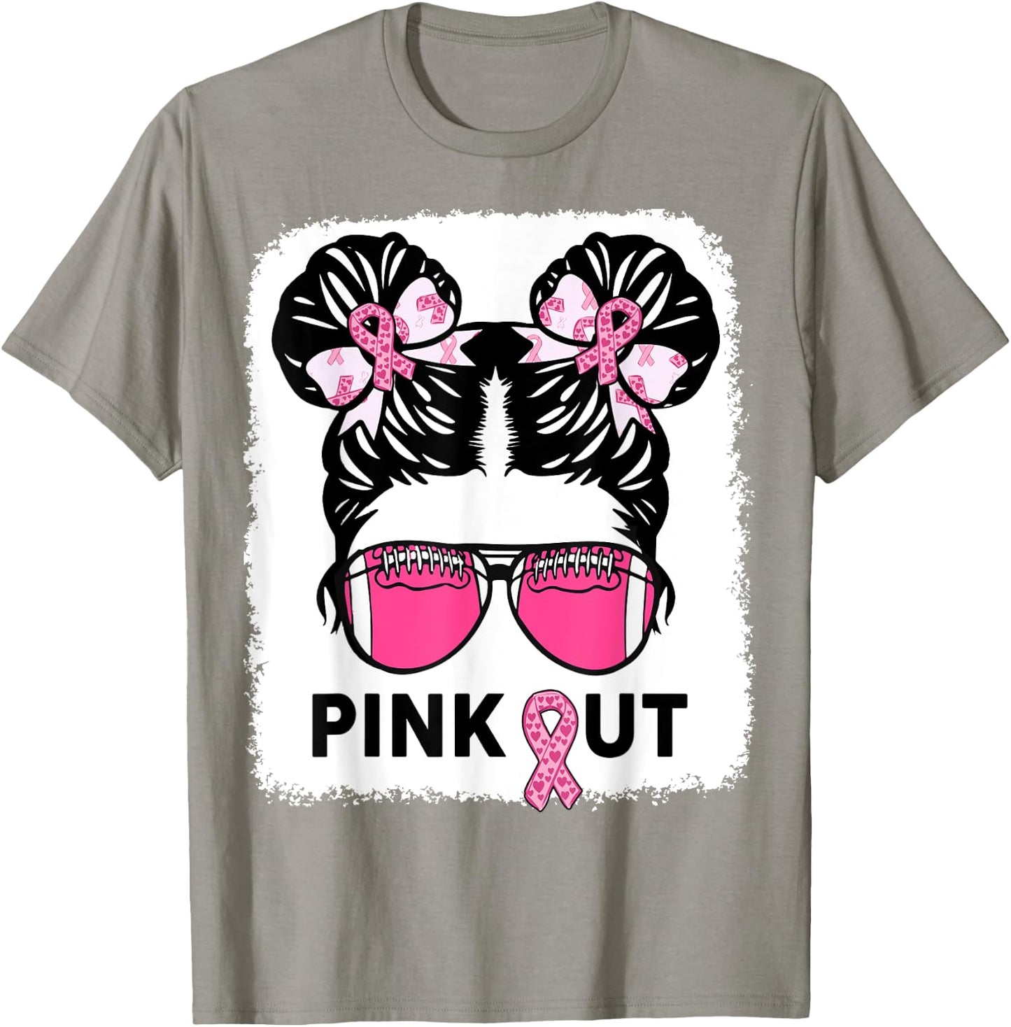 Girl Breast Cancer Awareness Football Pink Out Daughter Kids T-Shirt - T-Shirt | Sand