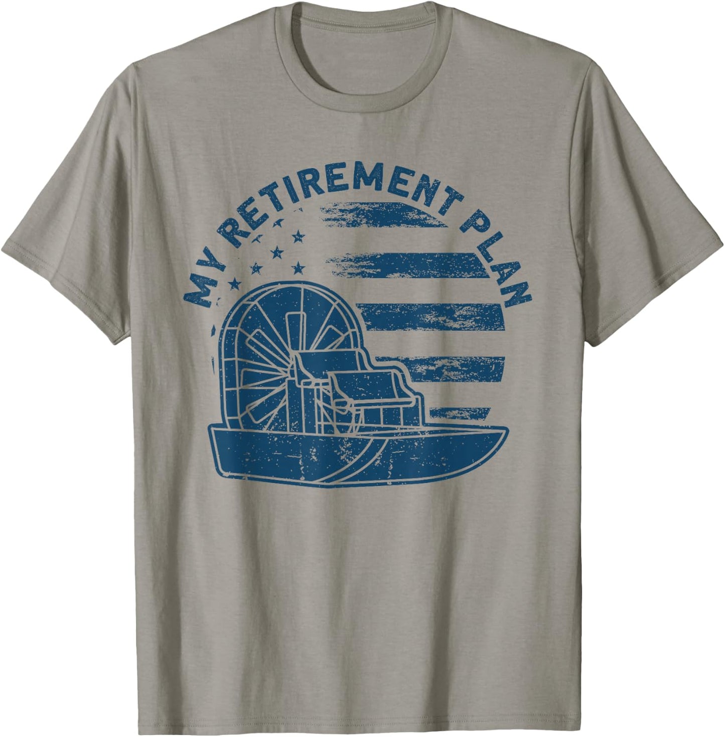Airboat Captain My Retirement Plan American Flag T-Shirt - T-Shirt | Sand