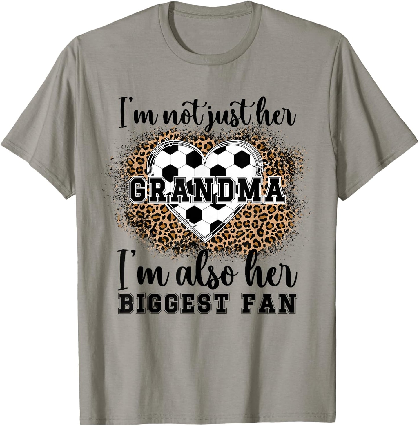 Her Biggest Fan Soccer Grandma Of A Soccer Player Grandma T-Shirt - T-Shirt | Sand