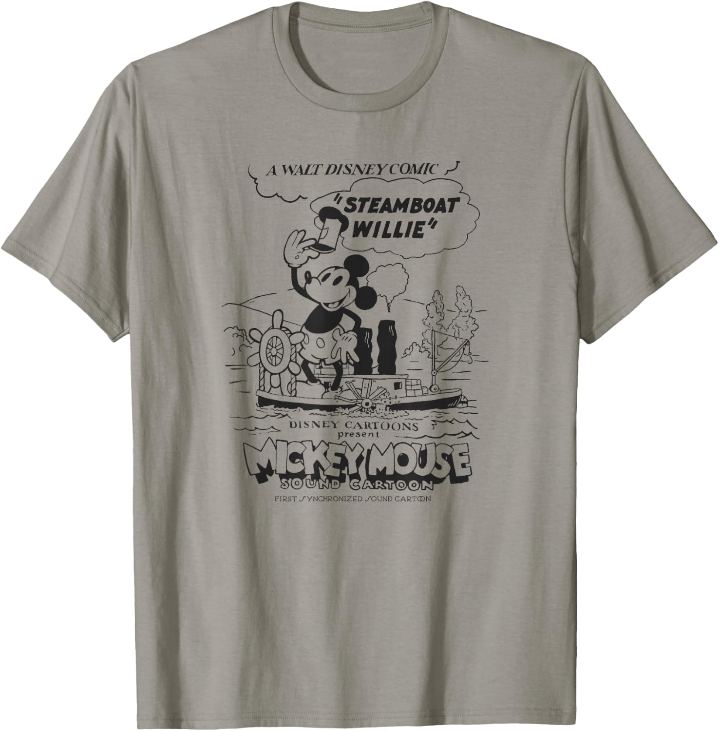Disney Mickey and Friends Steamboat Willie Sound Cartoon T-Shirt - T-Shirt | Sand