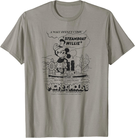 Disney Mickey and Friends Steamboat Willie Sound Cartoon T-Shirt - T-Shirt | Sand
