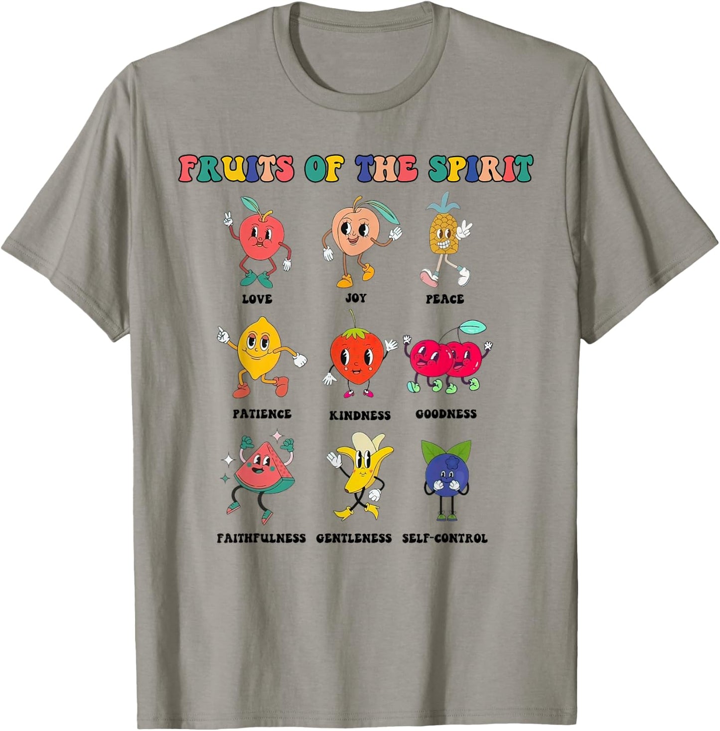 Kids Fruit Of The Spirit Retro Christian Cute Bible T-Shirt - T-Shirt | Sand