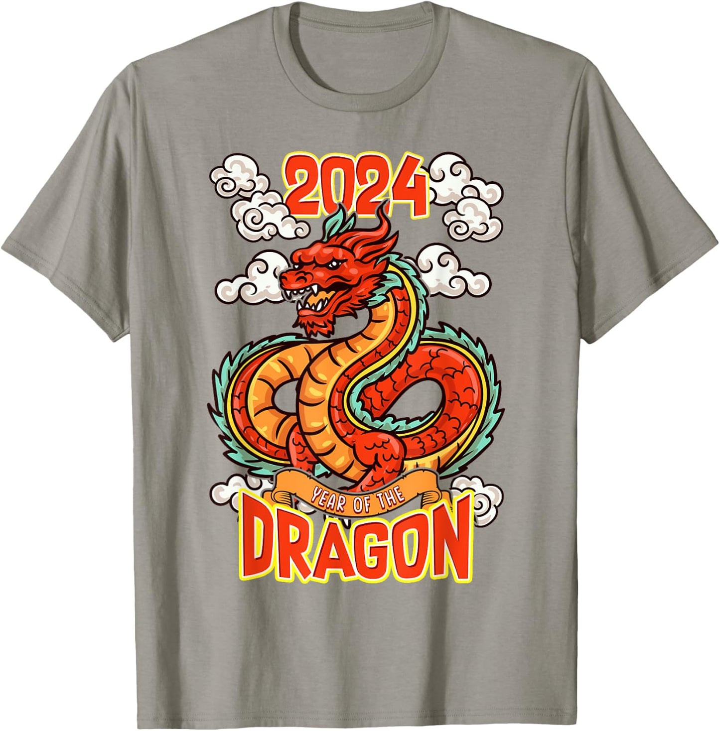 Chinese New Year of the Dragon 2024 Red Orange T-Shirt - T-Shirt | Sand