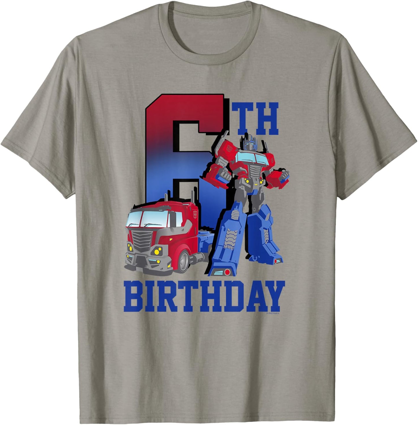 Transformers Optimus Prime 6th Birthday Gradient Fill Poster T-Shirt - T-Shirt | Sand