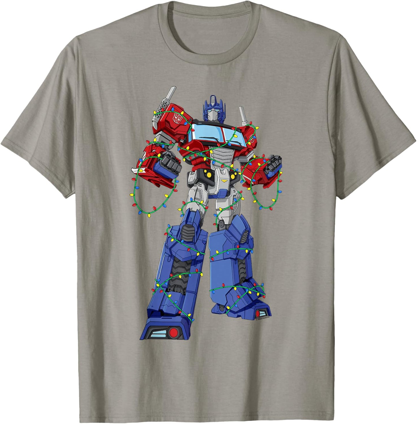 Transformers Optimus Prime Christmas Lights Wrap T-Shirt - T-Shirt | Sand