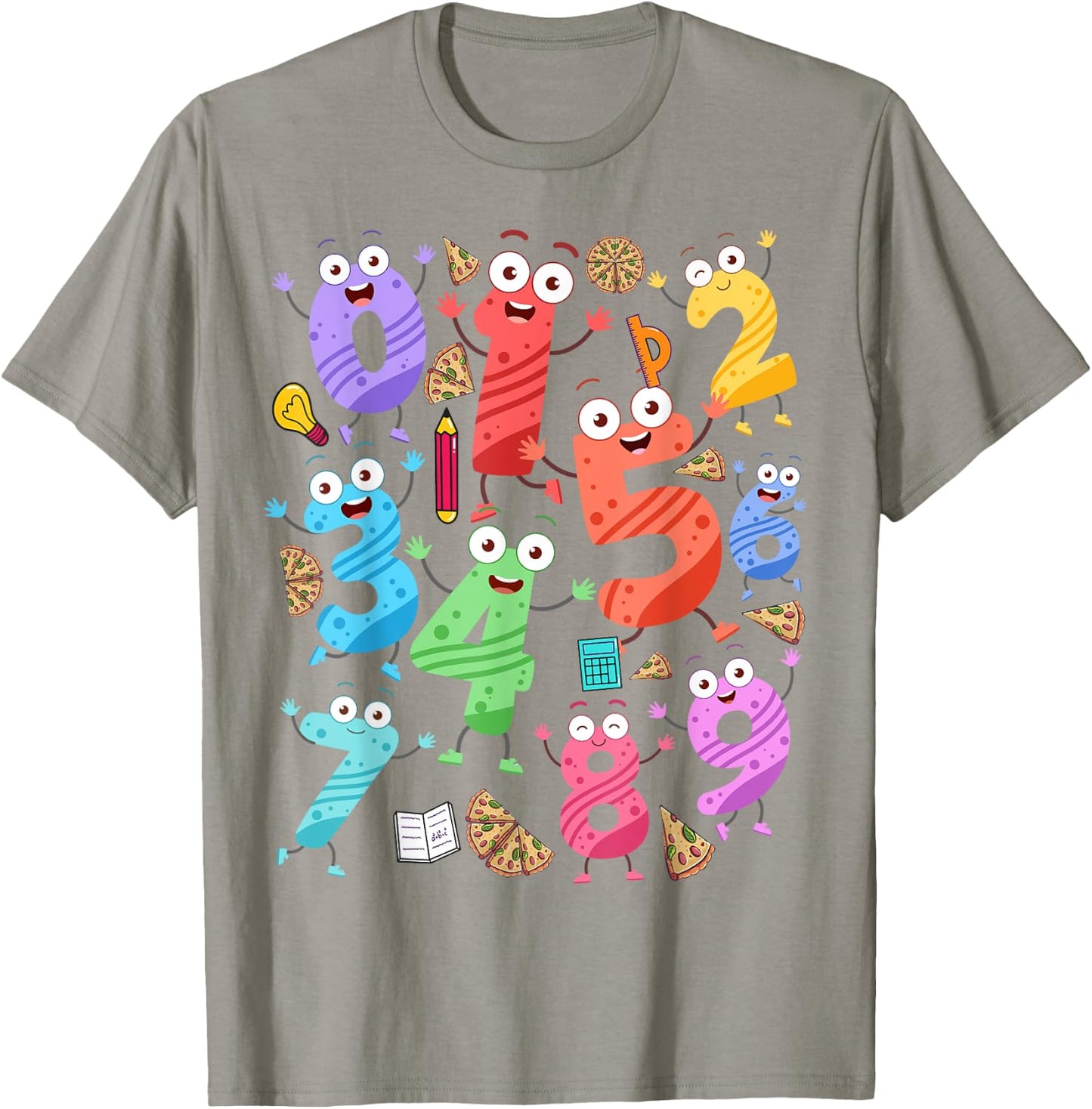 Maths Day Costume Idea For Kids & Teacher Numbers Maths T-Shirt - T-Shirt | Sand