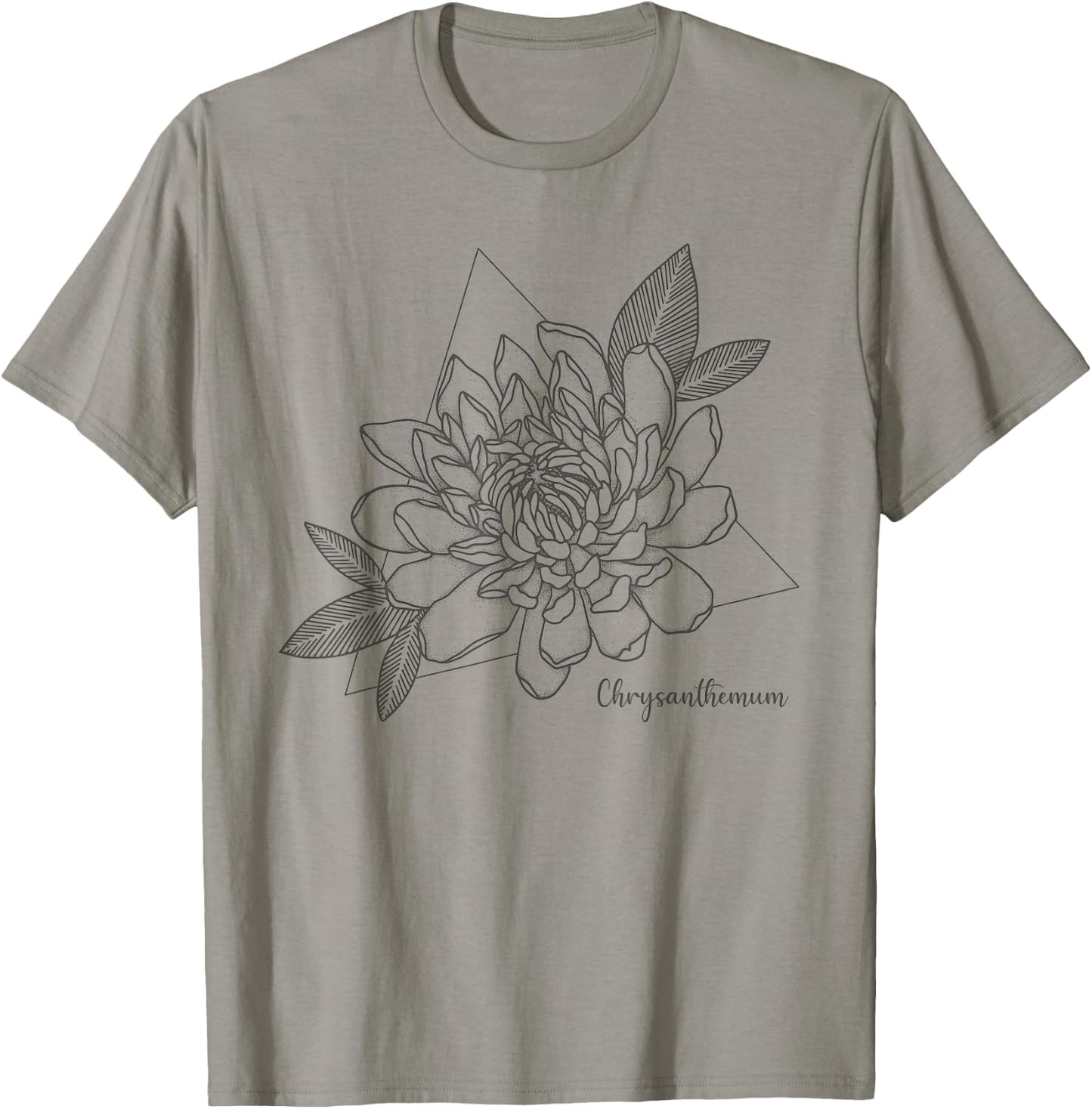 Chrysanthemum Flower Minimalist Aesthetic Abstract Vintage T-Shirt - T-Shirt | Sand