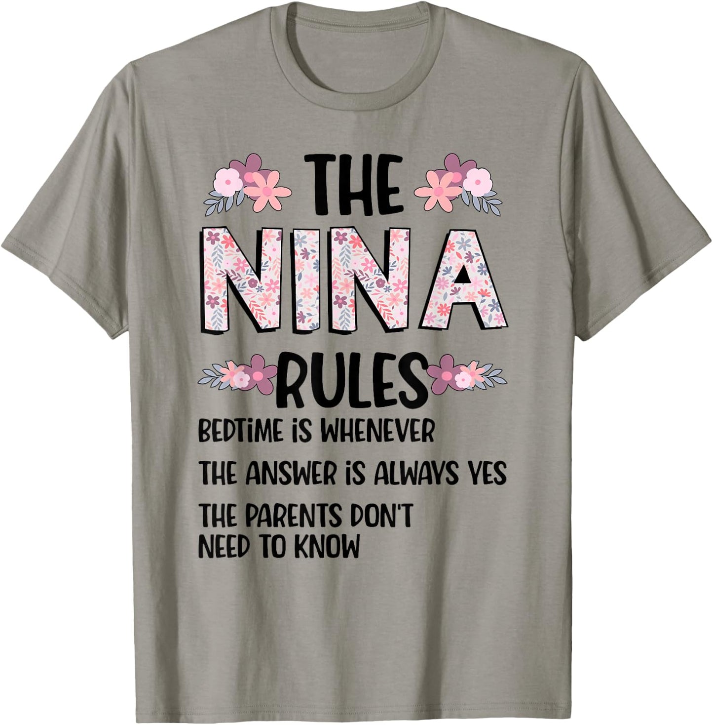 Nina Grandma Rules Nina Grandmother T-Shirt - T-Shirt | Sand