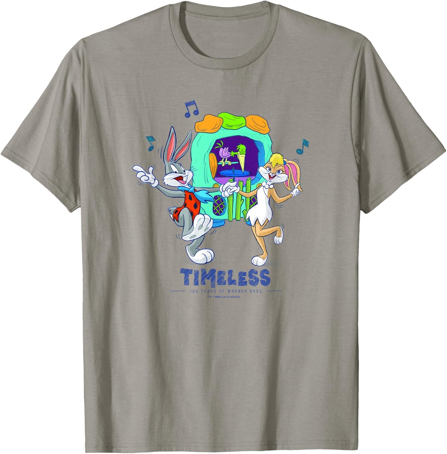 WB 100 Looney Tunes The Flintstones Timeless Dance Special T-Shirt - T-Shirt | Sand