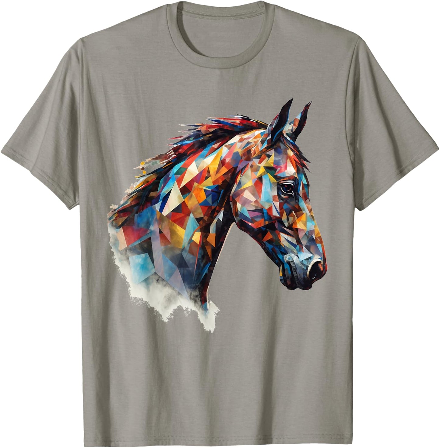 Horse Animal Riding Colourful Polygon Horse Motif – Art Horse T-Shirt - T-Shirt | Sand