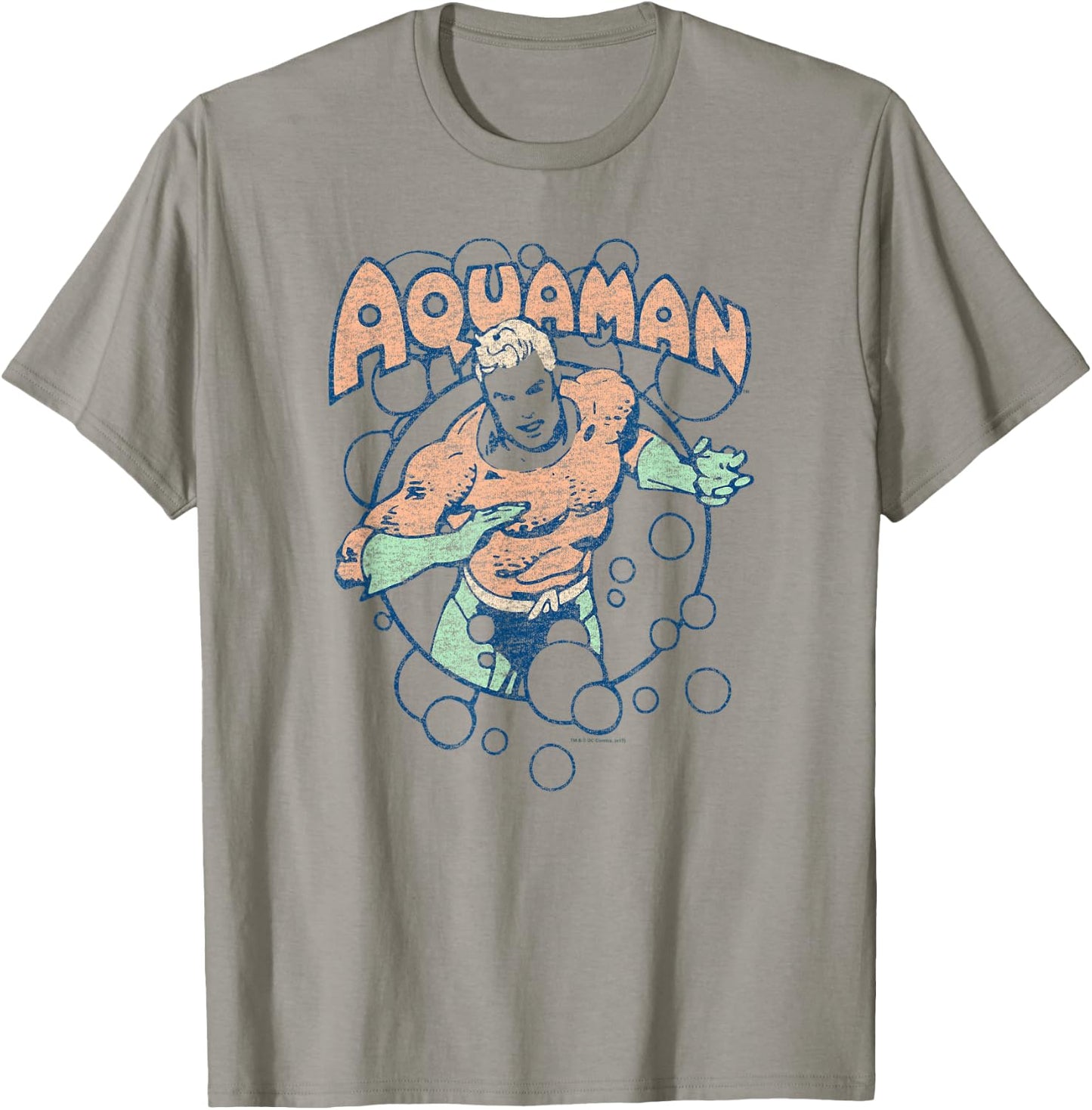 Aquaman Vintage Retro Bubbles T-Shirt - T-Shirt | Sand