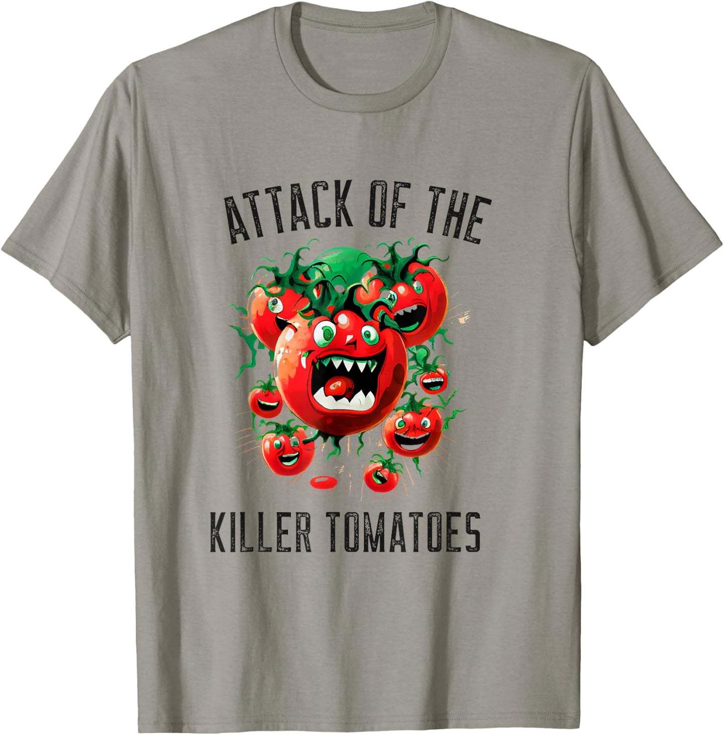 Attack of the Killer Tomatoes Vegan Vegetarian Garden T-Shirt - T-Shirt | Sand
